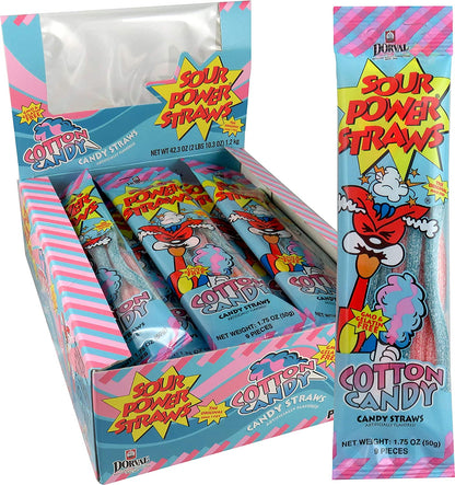 Sour Power Straws Cotton Candy