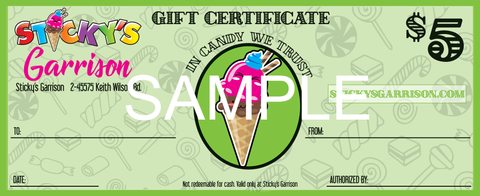 Gift Certificate - For In Store