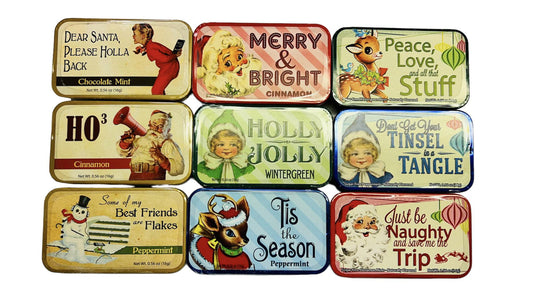 CHRISTMAS MINTS SLIDER TIN