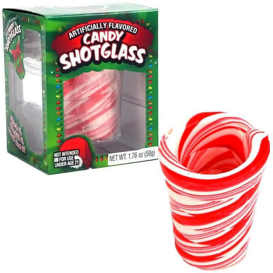 Candy Cane Shot Glass