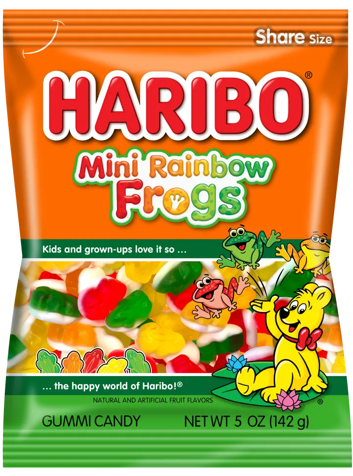 HARIBO MINI RAINBOW FROGS PEG BAG