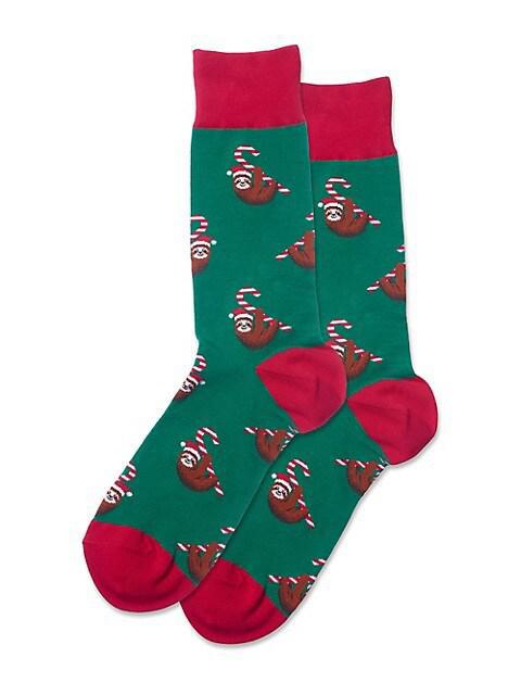 Hot Sox 10-13 Candy Cane Sloths