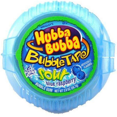 HUBBA BUBBA BUBBLE TAPE GUM SOUR BLUE RASPBERRY